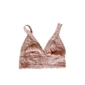 DORINA Woman's Sz S Dusty Pink Lace V Neck Bralette